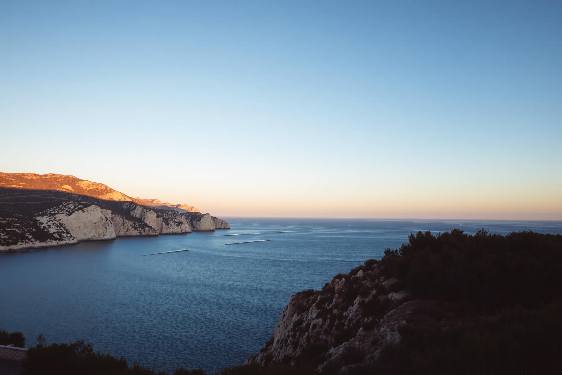 Ibiza Küste im Licht der goldenen Stunde